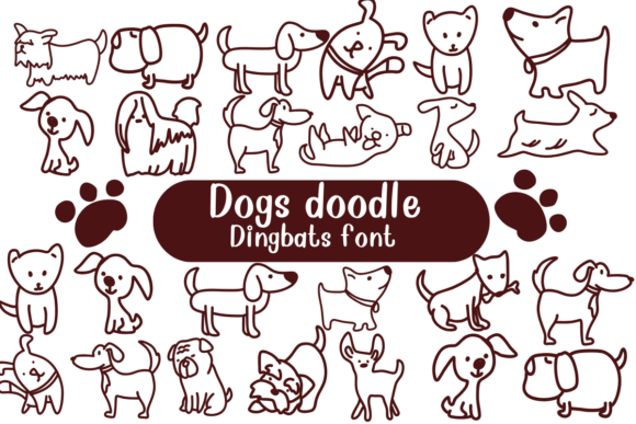 Dogs Doodle: A Canine-Themed Dingbats Font for Crafters and Creators