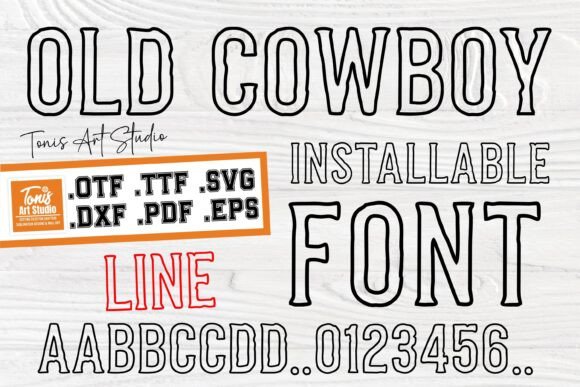 Old Cowboy Line Font for Rustic Design Projects