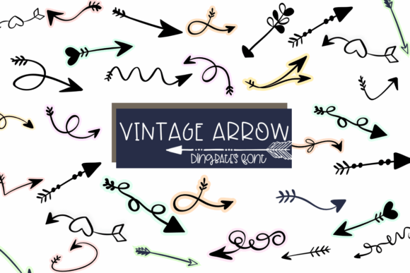 Vintage Arrow: A Playful Dingbats Font for Editorial Design